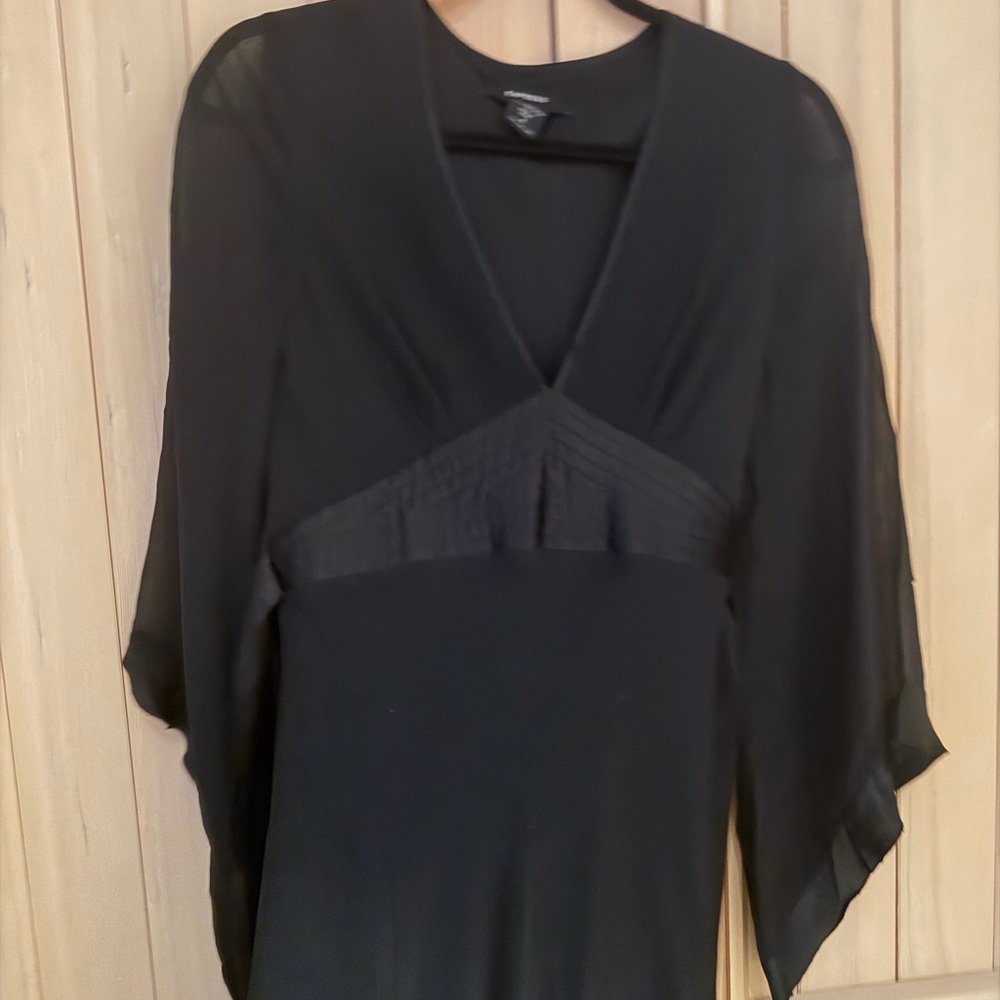 Express Black Mini Dress with Sheer Sleeves